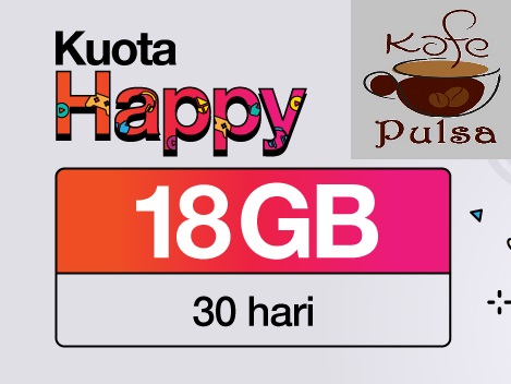 Kuota Three Happy Bulanan - 18 GB + 6 GB(Lokal) + Tiktok