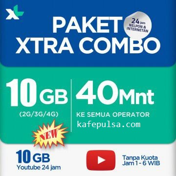 Kuota XL XL Xtra Combo - 10 GB + 10-20 GB Youtube